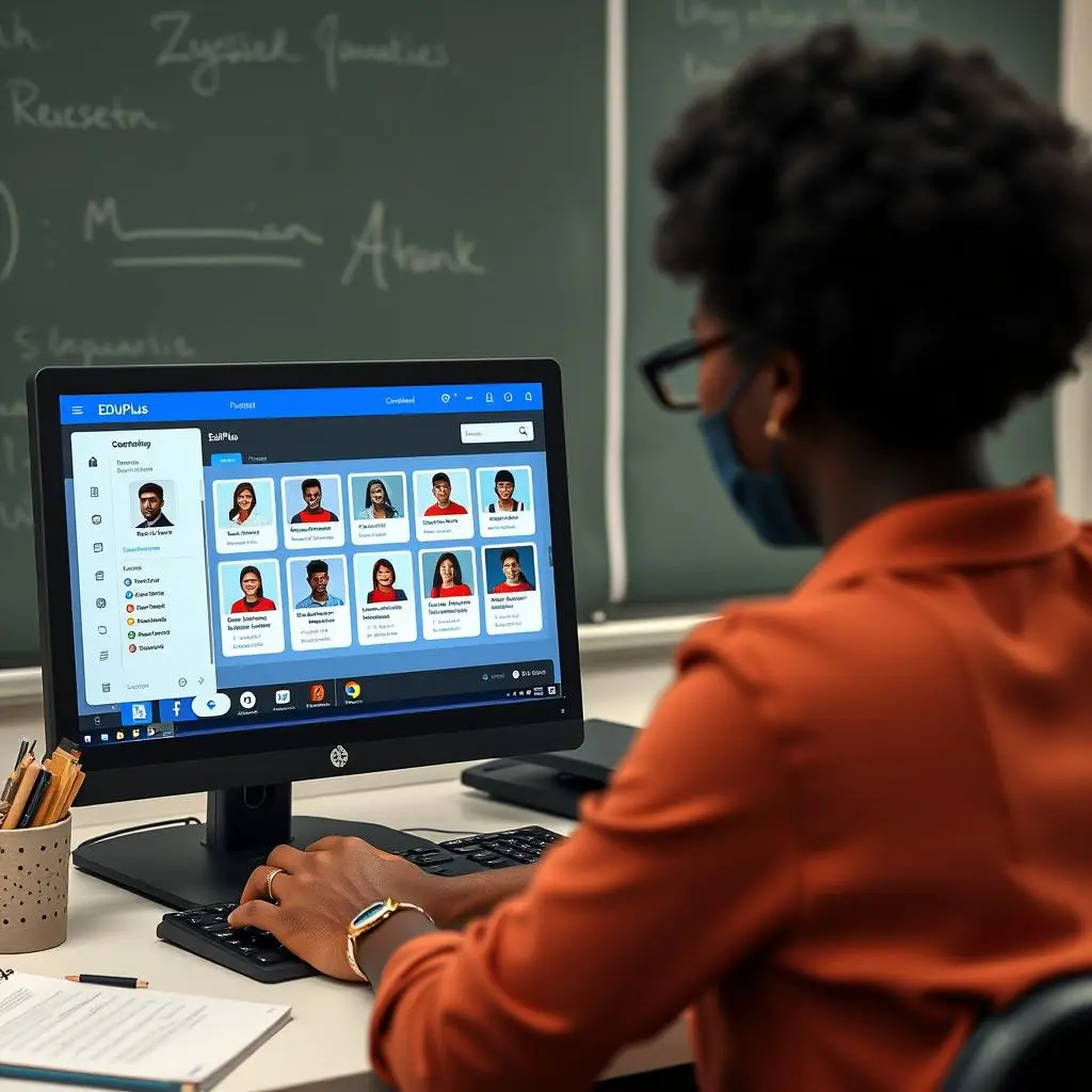 Teacher using EDUPlus in classroom